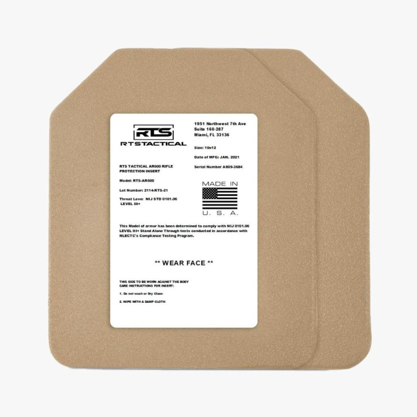 Бронеплита RTS AR600 Level III+ Special Threat Inserts