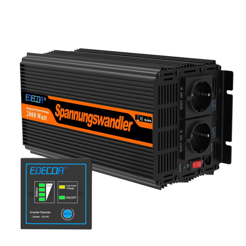 Преобразователь тока, инвертор, EDECOA® DPM20, 2000W, 24V