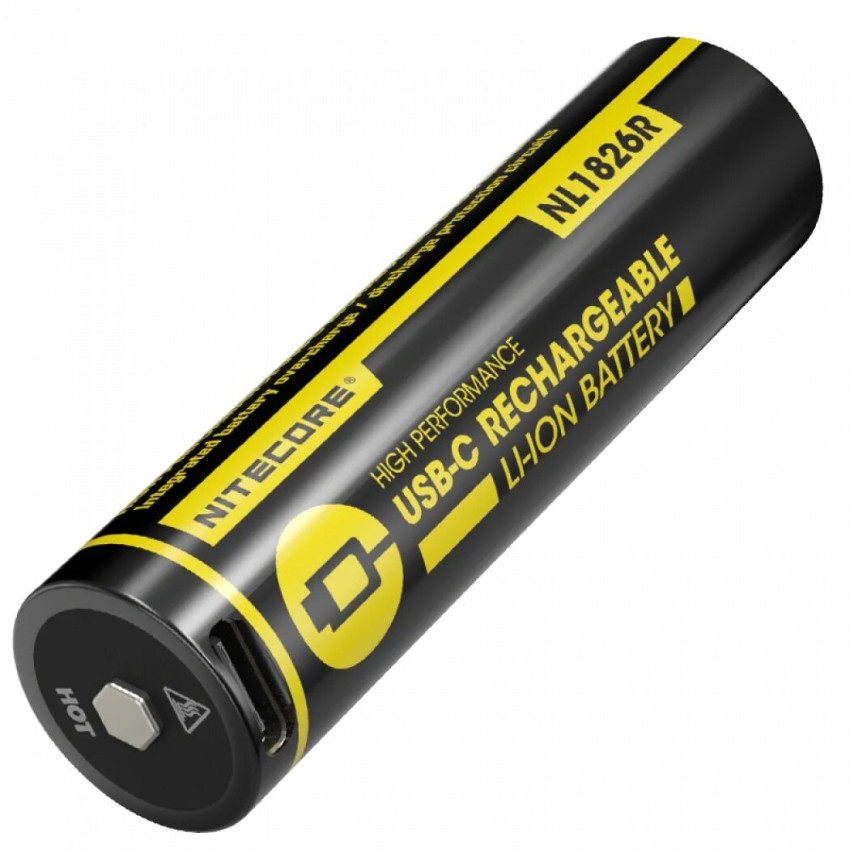 Аккумулятор литиевый Li-Ion 18650 Nitecore NL1826R (2600mAh, USB), защищенный Аккумулятор литиевый Li-Ion 18650 Nitecore NL1826R (2600mAh, USB), защищенный
