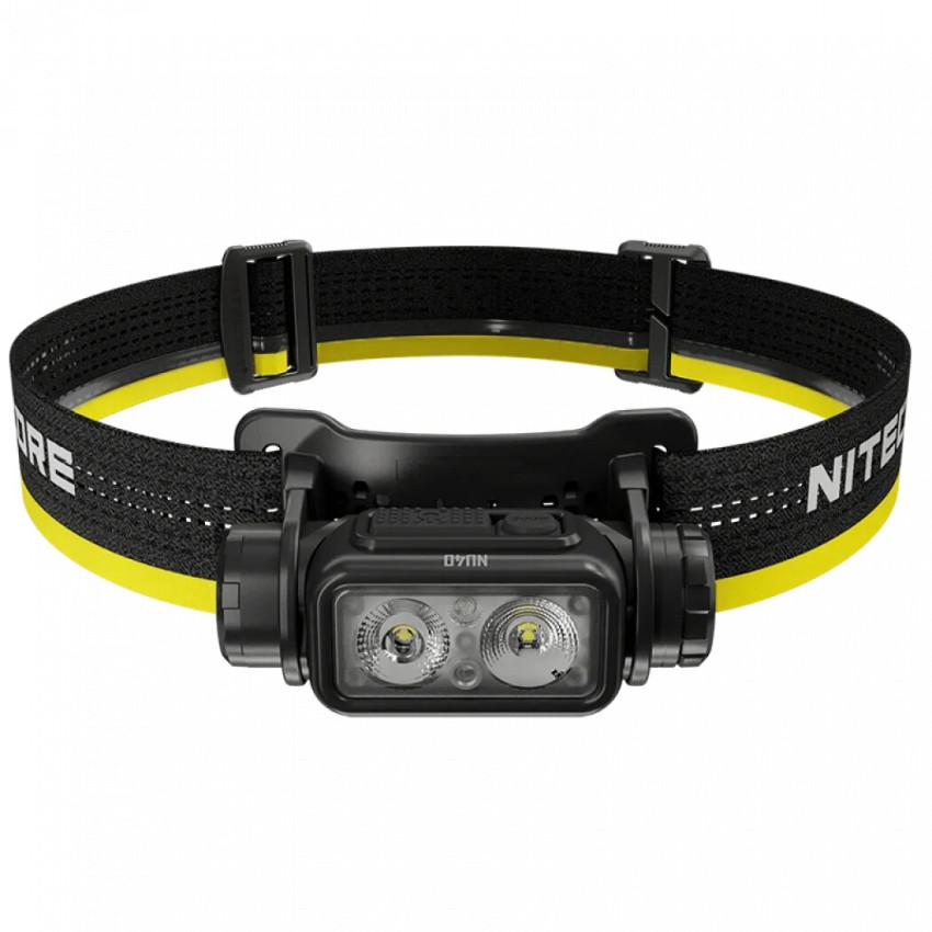 Ліхтар налобний Nitecore NU40 (Білий + Червоний LED, 1000 люмен, 9 режимів, 1x18650, USB-C, датчик наближення)