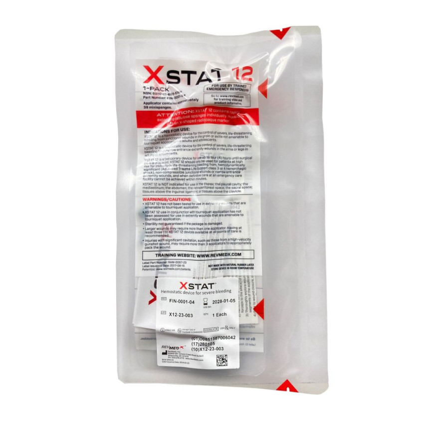 Гемостатичний засіб з аплікатором RevMedx XSTAT 12 SINGLE PACK