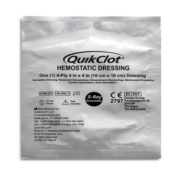 Гемостатическая салфетка QuikClot Hemostatiс Dressing 4х4 Exp.2025