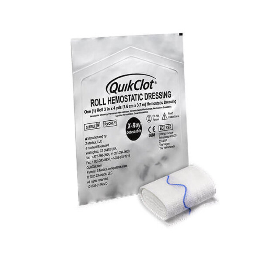 Гемостатичний бинт QuikClot Roll Hemostatic Dressing (7.6 cm x 3.7 m)