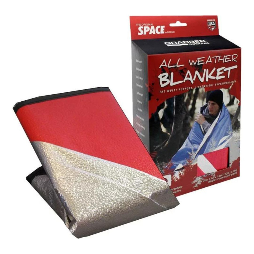 Термоковдра Grabber Military All Weather Waterproof Survival Blanket, Red