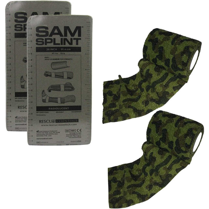 Комплект шин с адгезивним бандажом SAM® Splint Combo Pack (2 Gray 36" SAM® Splints, 2 Cohesive Wraps)