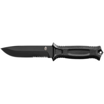 Нож Gerber Strongarm Fixed Blade Serrated, Black, Plain Edge, 30-001038