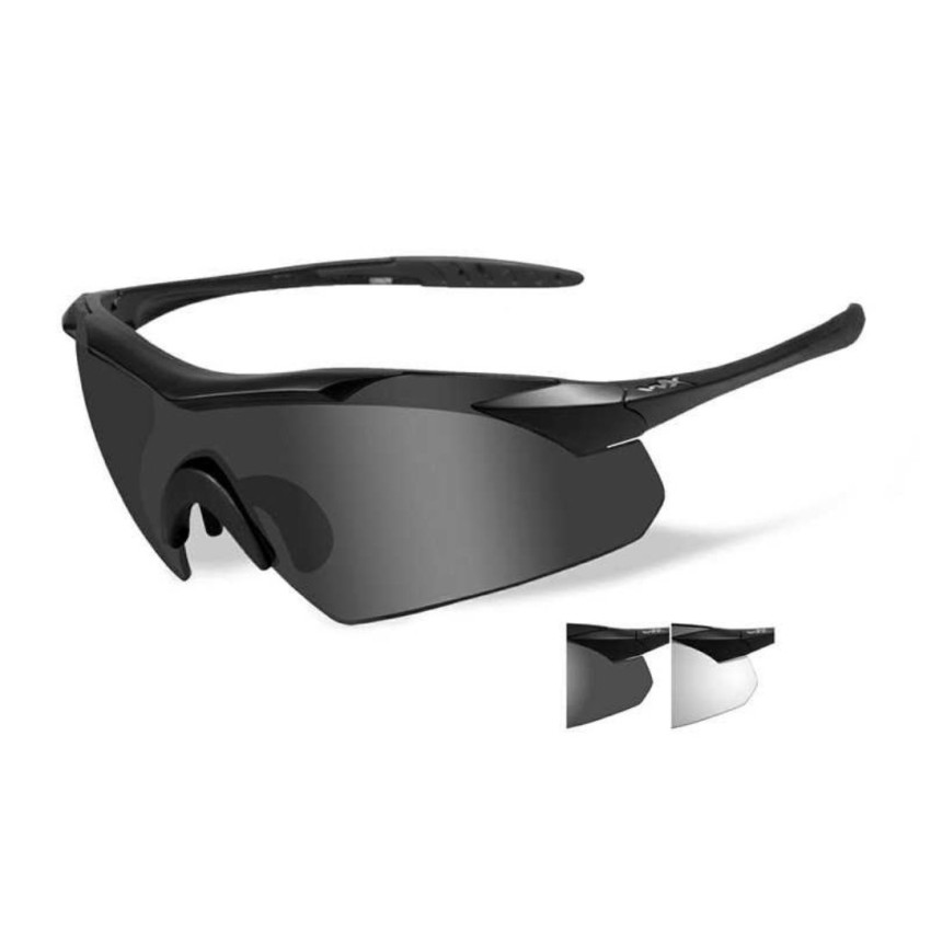 Тактичні військові окуляри Wiley X WX VAPOR Matte Smoke Grey/Clear lens