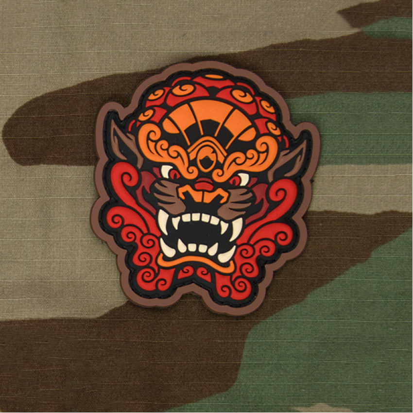 Патч Mil-Spec Monkey Foo Dog Head2 Morale Patch, ПВХ (Red)