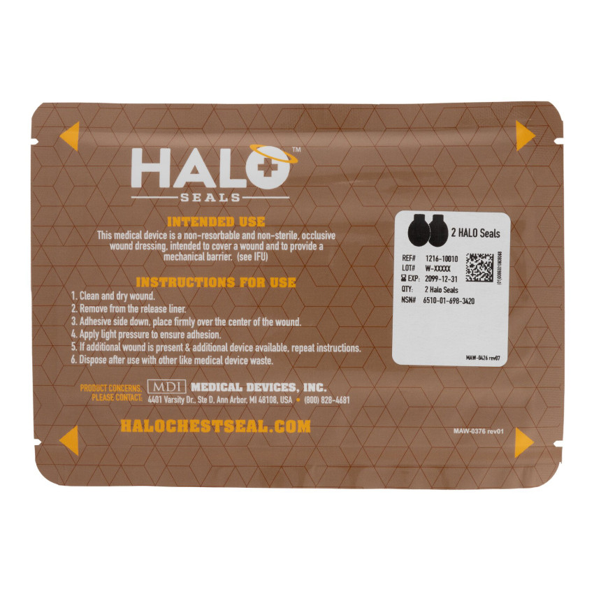 Окклюзионная повязка HALO Seal IFAK Two Pack, Package 7” x 5”