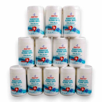 Спиртовые салфетки Janitex 75%, white (80 шт. в упаковке) - 12 шт. (коробка)