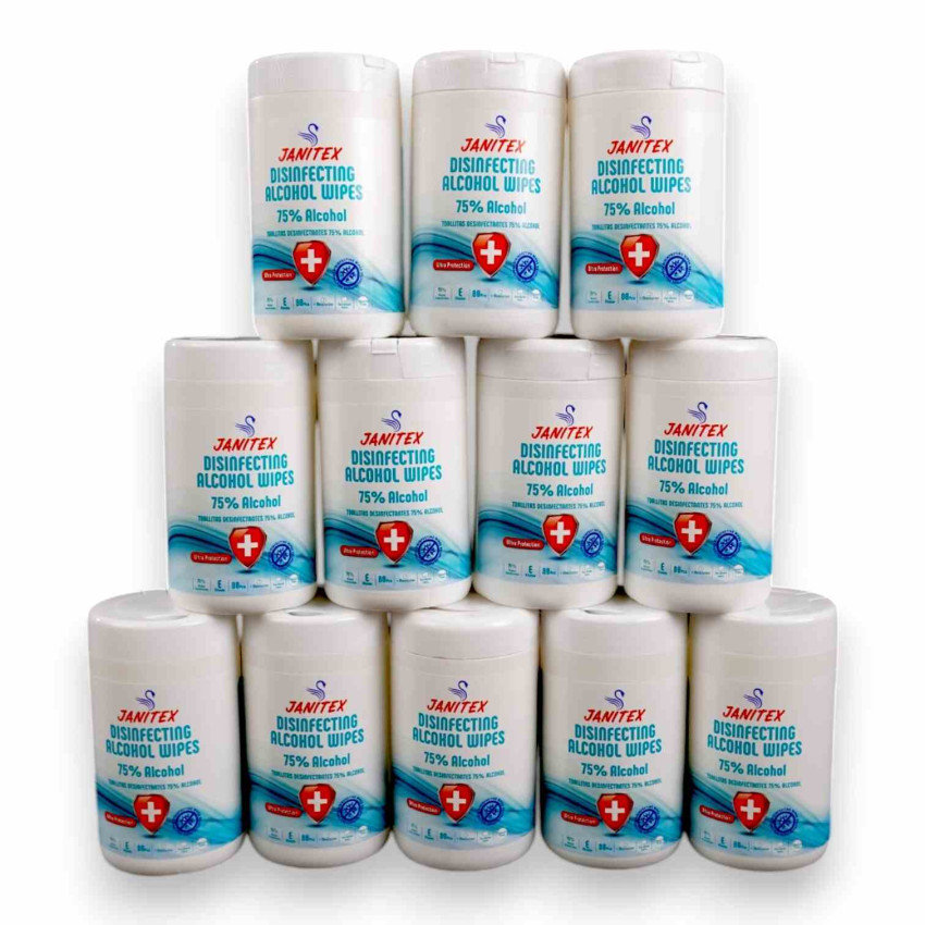 Спиртовые салфетки Janitex 75%, white (80 шт. в упаковке) - 12 шт. (коробка)