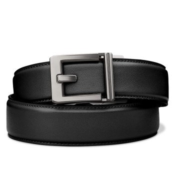 Шкіряний ремінь KORE Essentials EDC Leather 1.5" Black з чорною пряжкою