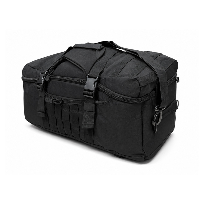 Большая транспортная сумка-дафл 60 л Black — дорожная сумка для снаряжения