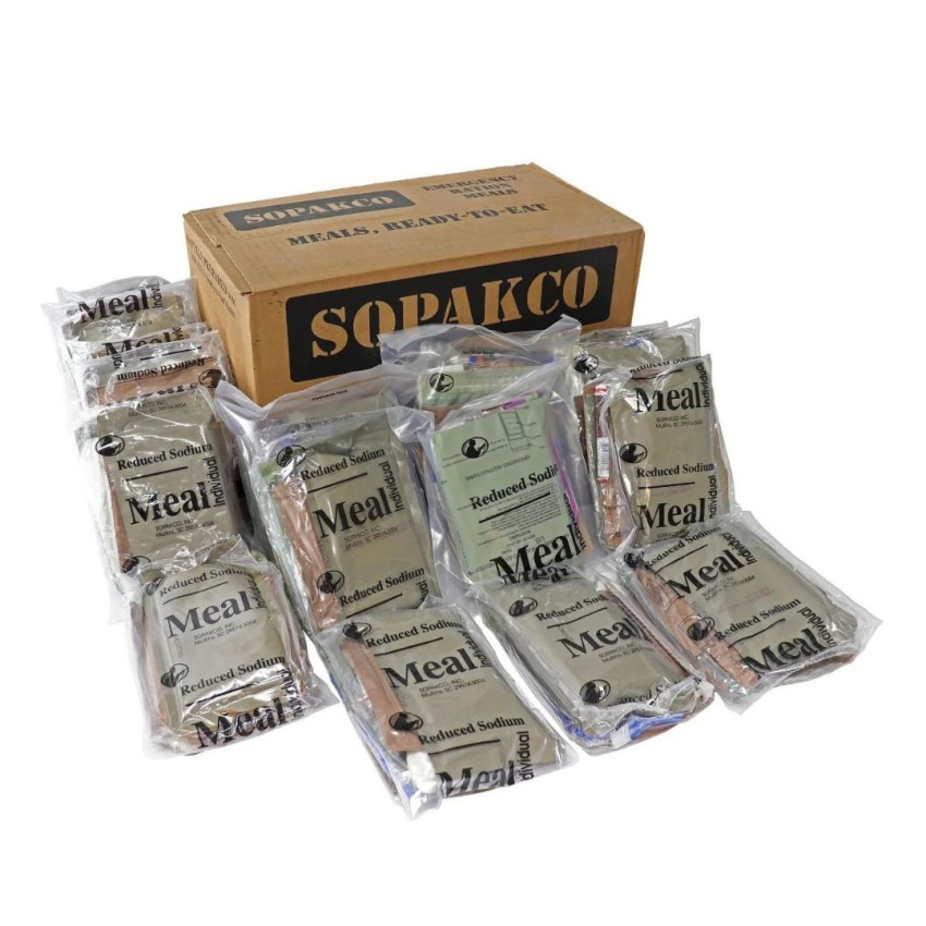 Сухпай американский SOPAKCO MRE Emergency Ration Meals Low Sodium, 16 шт